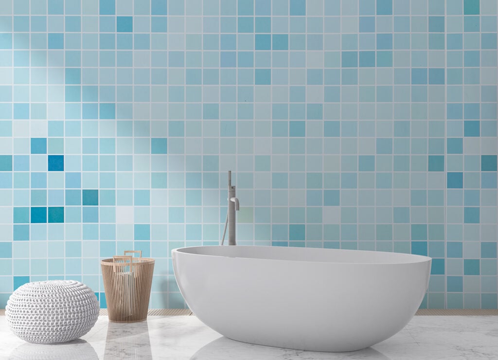 Blue Color Tiles Wall Murals For Wall