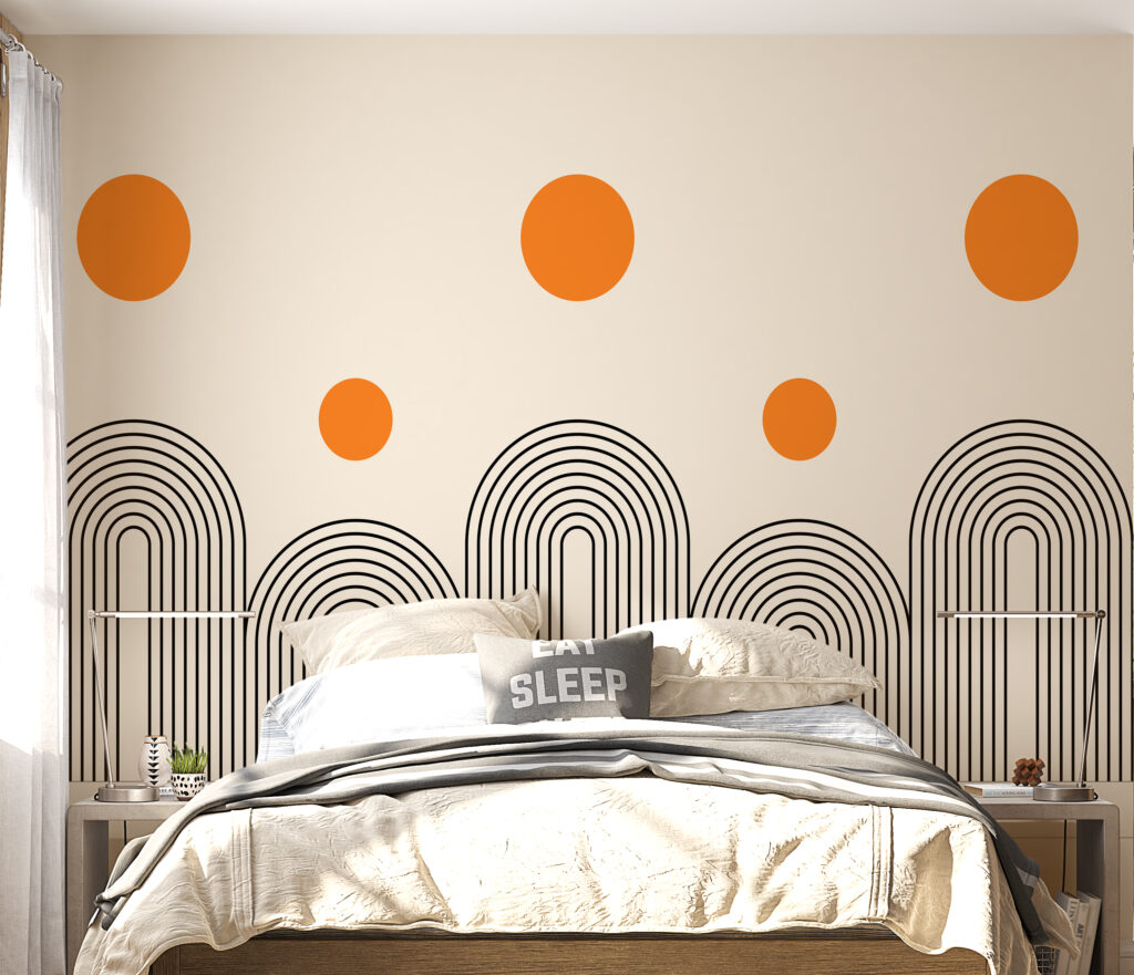 Geometric Wallpaper Design for Bedroom