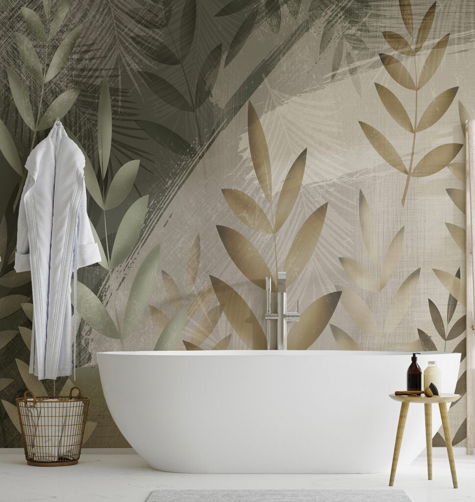 Large Leaves Wallpaper Wall Murals