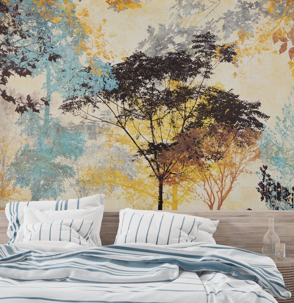 Multicolor Abstract Wallpaper design for Bedroom