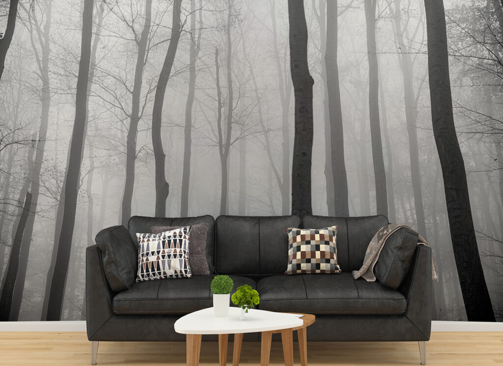 Foggy Jungle View Peel and Stick Wallpaper Mural