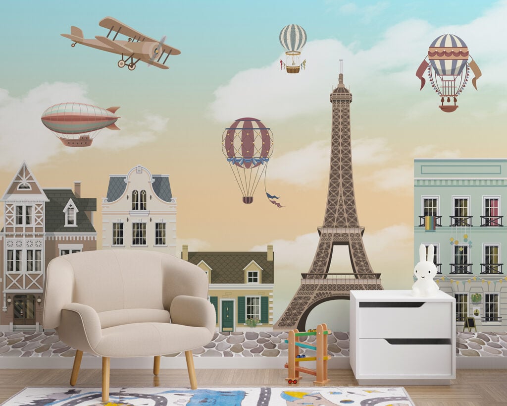 Eiffel Tower City Wallpaper Mural