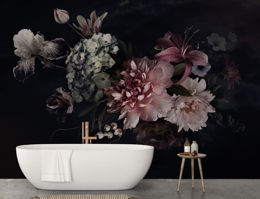 Floral display wallpaper murals