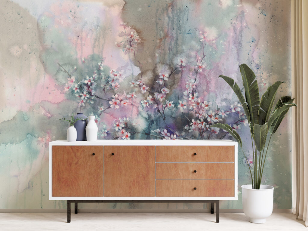 Watercolour Sakura Floral Murals