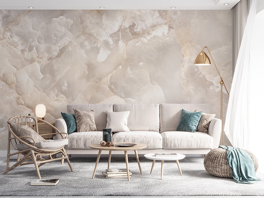 Onyx Abstract Beige Marble Wallpaper Murals