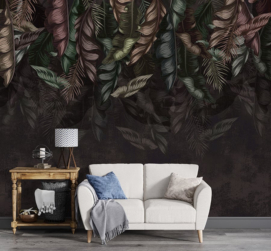 Verdant Floral and Foliage Wall Mural