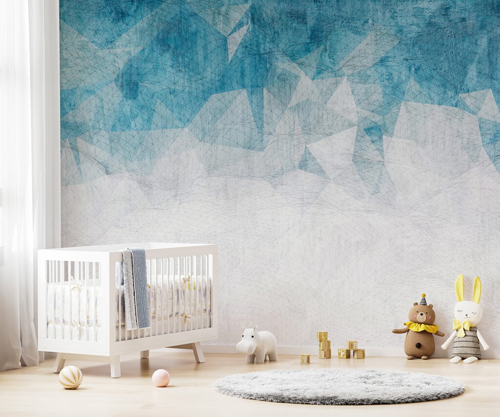 Crumbled Blue Color Wallpaper Murals