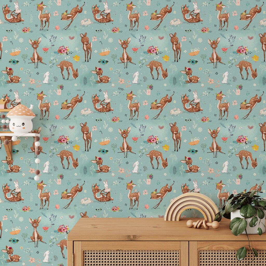 Deer and Rabbit Pattern Wall Designs