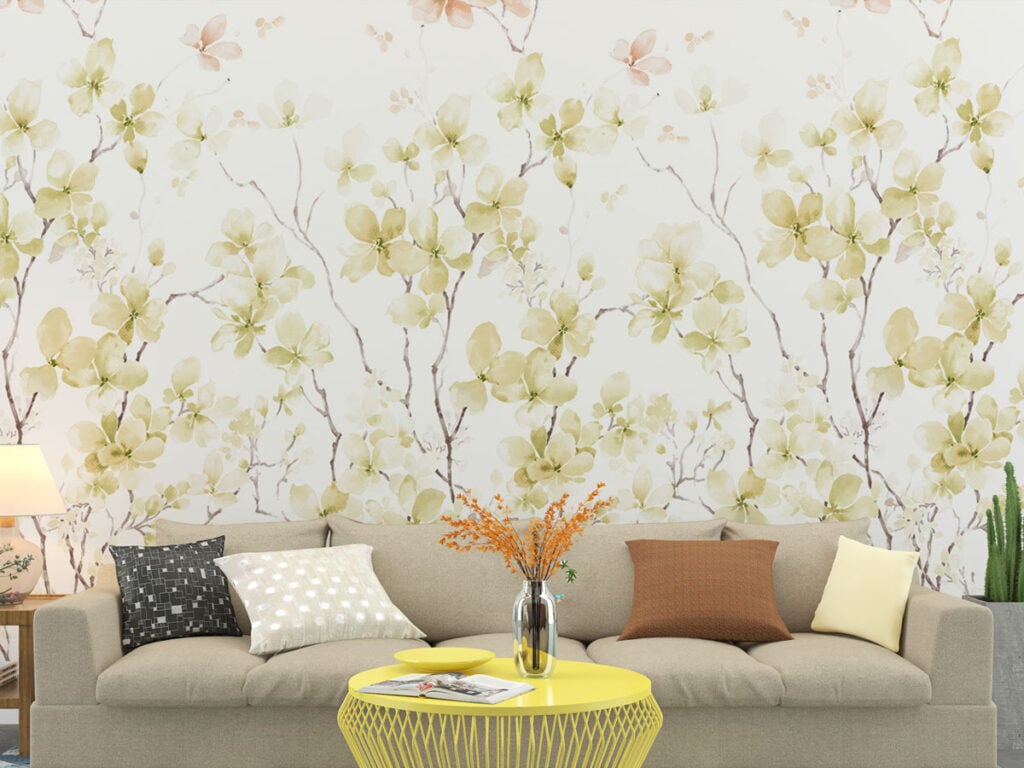 Watercolour Yellow Wallpaper