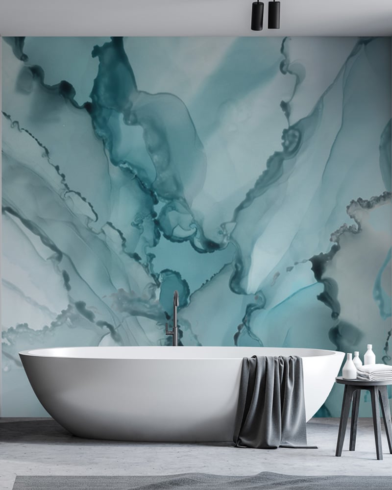 Blue Color Marble Wallpaper