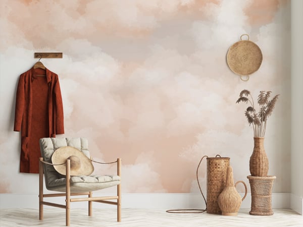 Peach Whisper Serene Wall Mural
