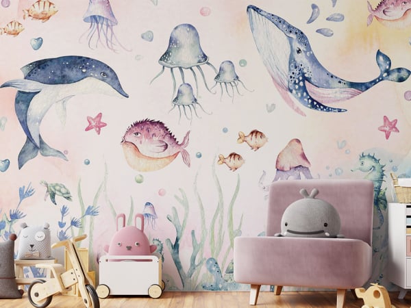 Nautical Creatures Wall Mural