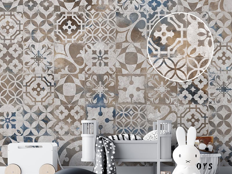 Abstract Retro Mosaic Tiles Wallpaper 