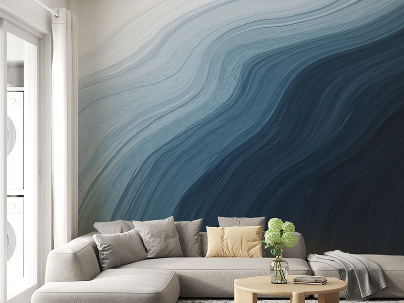 Blue Gradient Watercolour Wall Mural