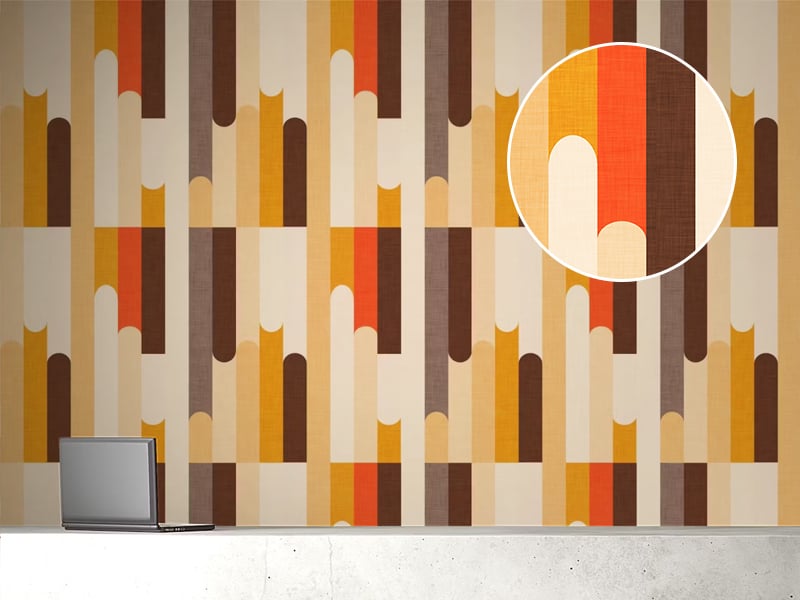 Retro Colour Block Classic Wallpaper