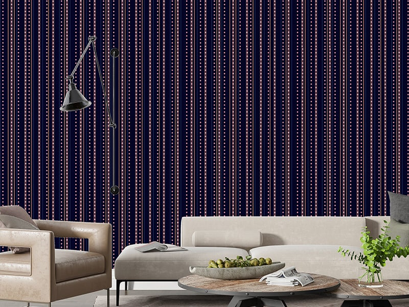 French Dotted Stripes Wallpaper