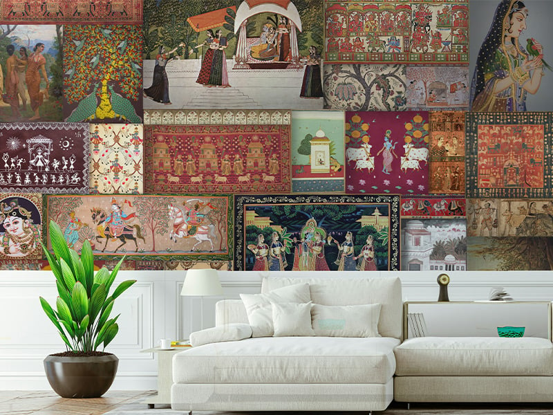 Indian Epochs Art Wallpaper Mural
