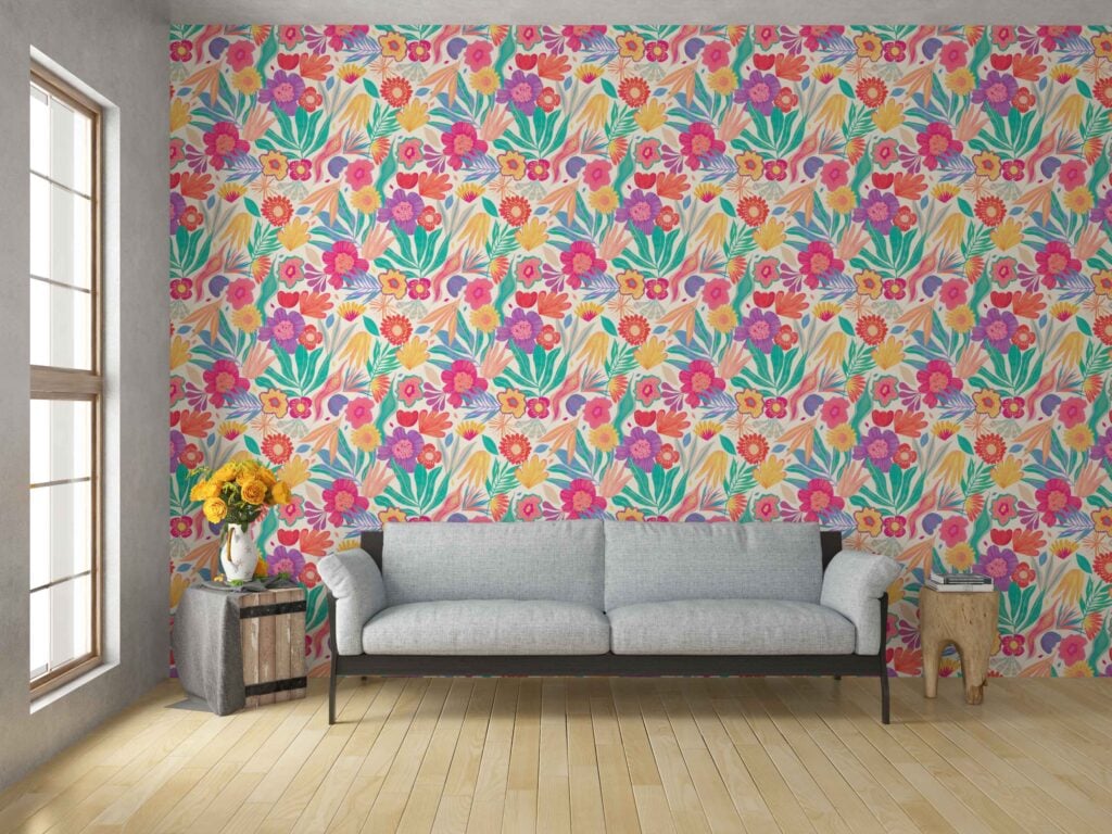 Exotic Blooms Wallpaper Mural
