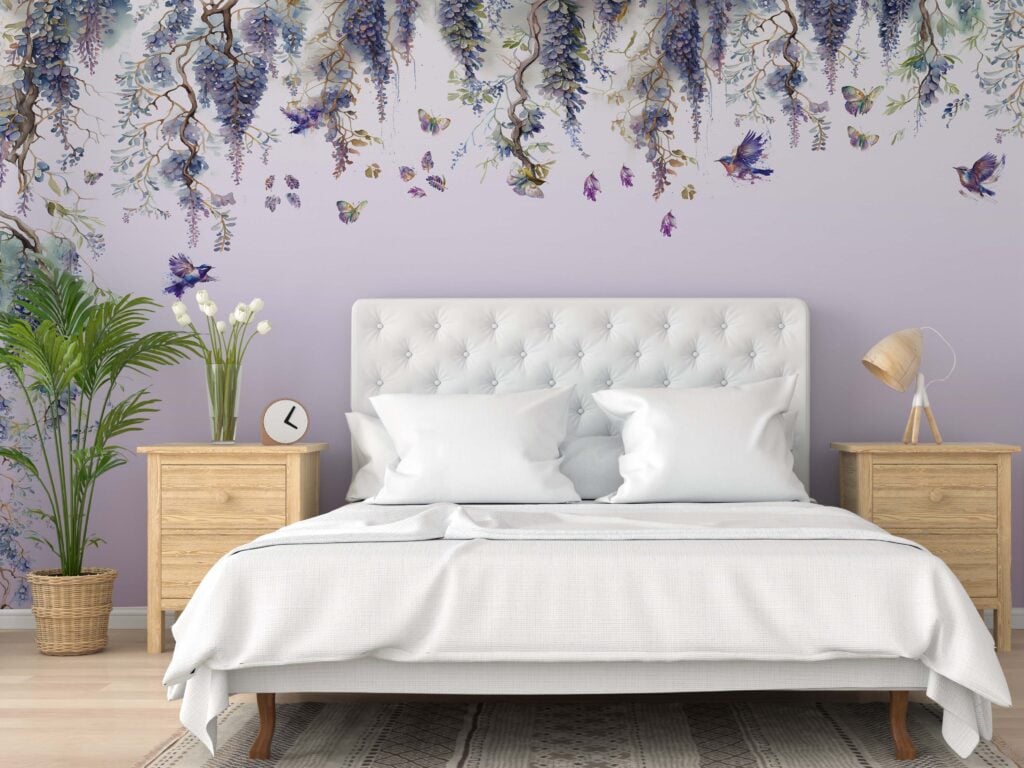 Lavender Love Wisteria Wallpaper Mural
